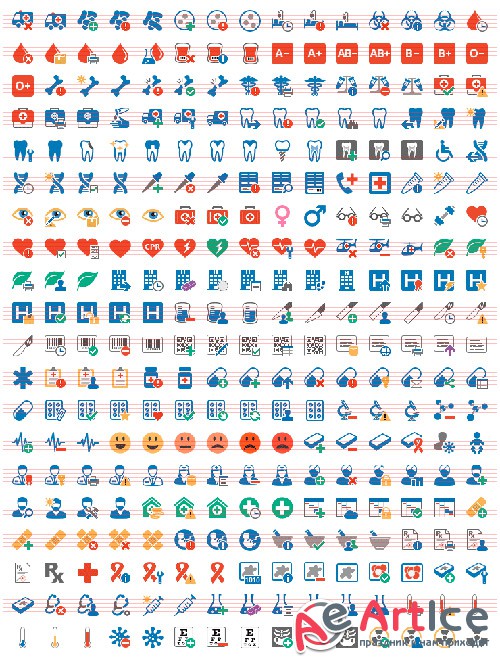 Medical Set - Pure Flat Toolbar Stock Icons