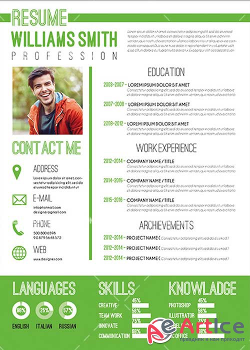 CV Premium CV and Cover Letter PSD V5 Template