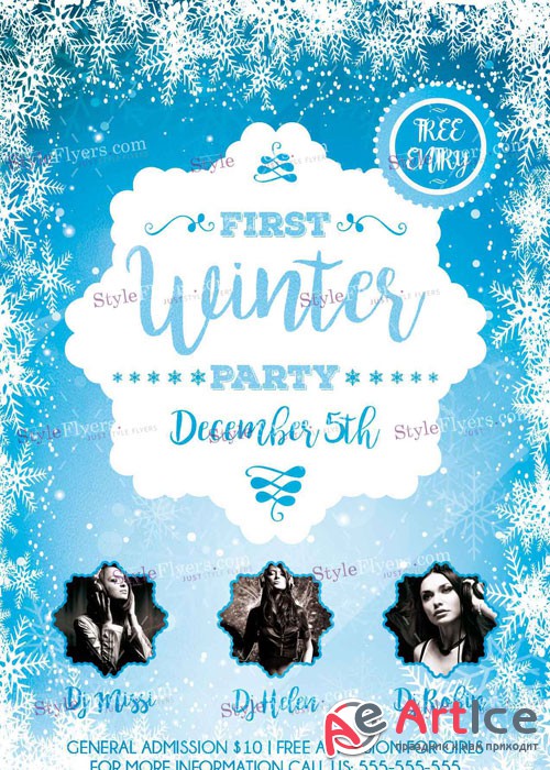 First Winter Party PSD V13 Flyer Template