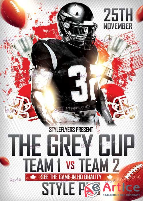 The Grey Cup nov 27 PSD V1 Flyer Template