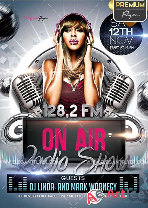 Radio Show Flyer PSD V5 Template + Facebook Cover