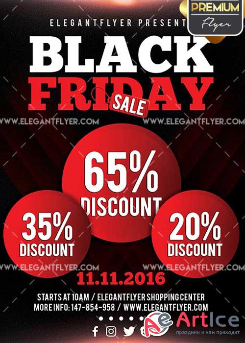 Black Friday Flyer PSD V11 Template + Facebook Cover