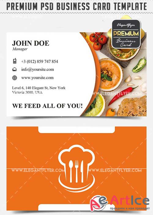 Restaurant Business Card Templates PSD V3