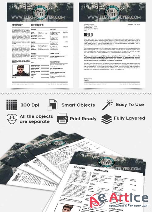 Job Resume CV PSD V13 Templates