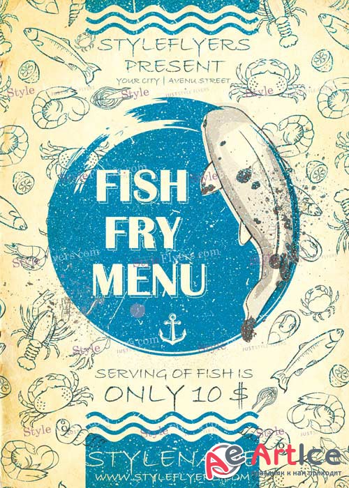 Fish Fry Menu PSD V12 Flyer Template