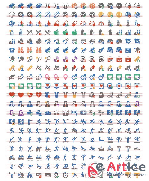 Sport Set - Pure Flat Toolbar Stock Icons