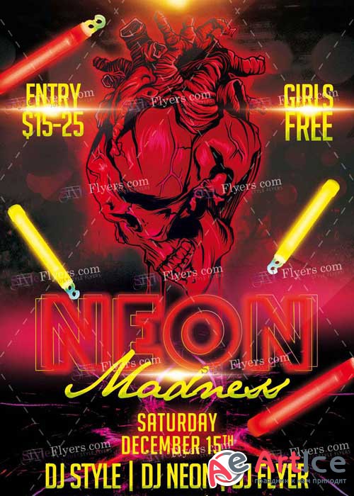 Neon Madness PSD V7 Flyer Template