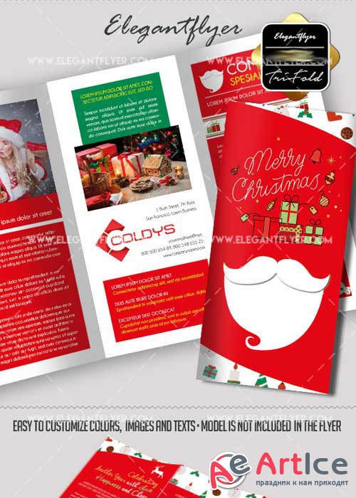 New Year Tri-Fold PSD V8 Brochure Template