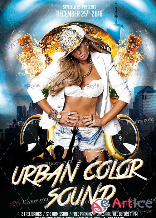 Urban Color Sound V7 PSD Flyer Template