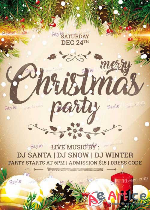 Merry Christmas Party V27 PSD Flyer Template