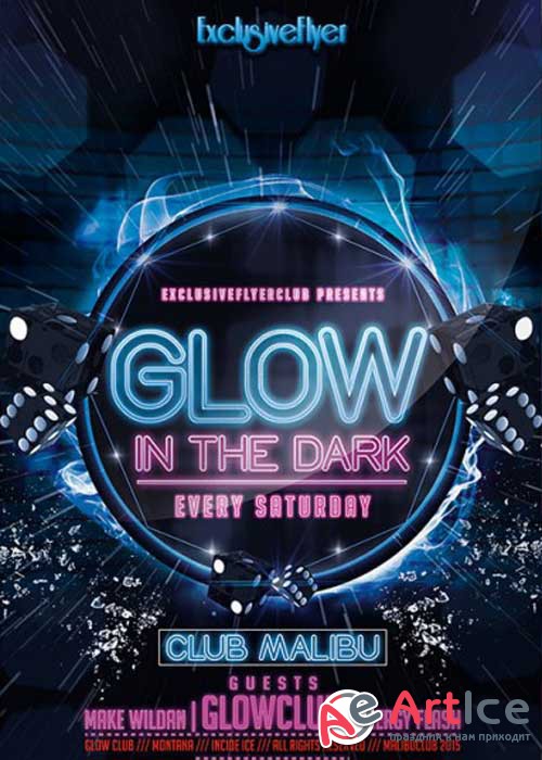 Glow Party PSD V10 Premium Flyer Template