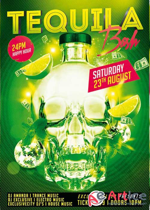 Tequila Bash PSD V5 Premium Flyer Template + Facebook Cover