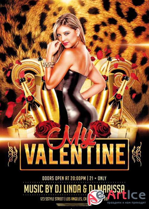 My Valentine PSD V5 Flyer Template with Facebook Cover