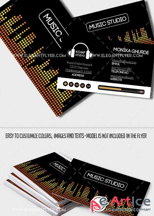 Music Production Premium Business card PSD V1 Template