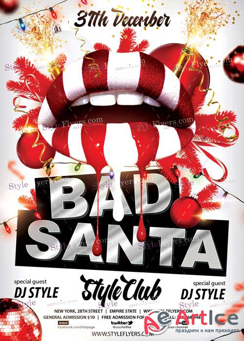 Bad Santa PSD V5 Flyer Template