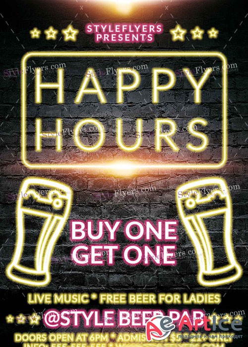 Happy Hours Beer PSD V5 Flyer Template