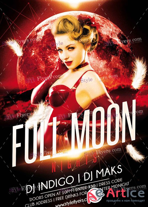 Full Moon Night PSD V8 Flyer Template