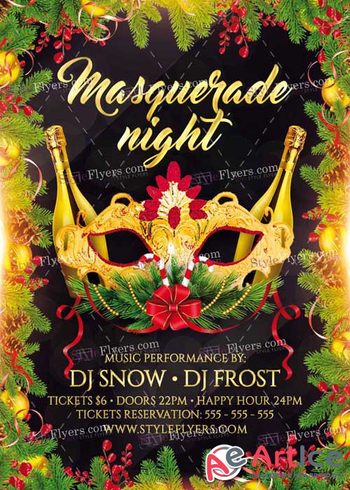 Masquerade Night PSD V4 Flyer Template