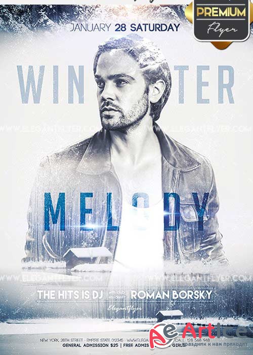 Winter Melody Flyer PSD V2 Template + Facebook Cover