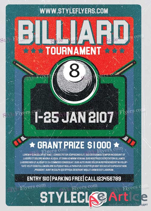 Billiard Tournamet PSD V5 Flyer Template