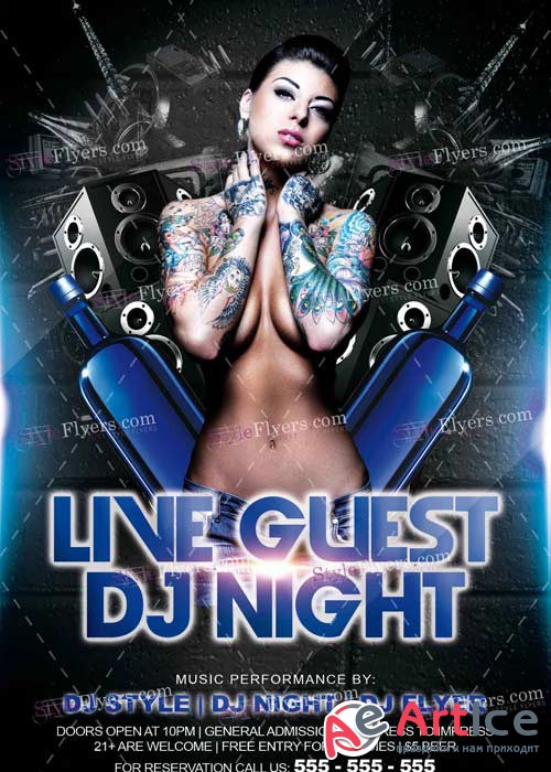 Live Guest Dj Night PSD V14 Flyer Template