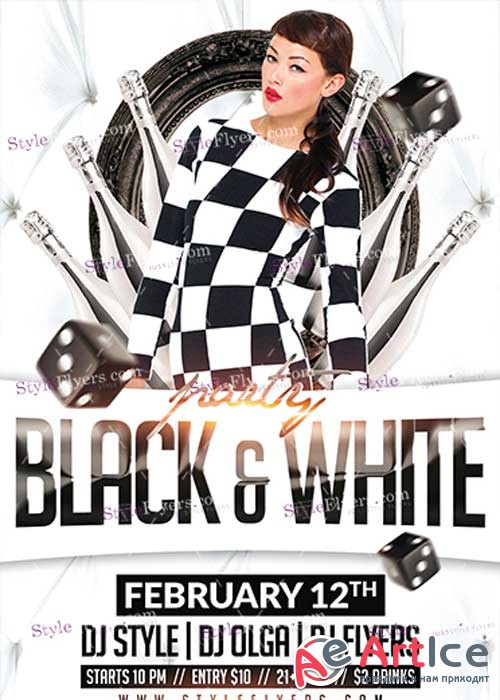 Black&White Party PSD V6 Flyer Template