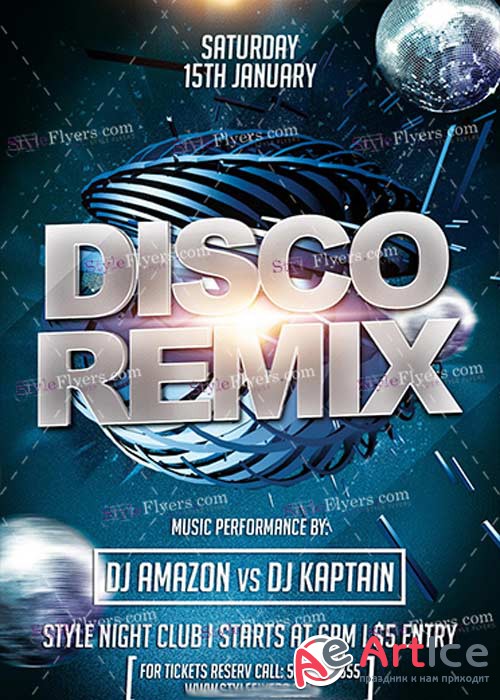 Disco Remix PSD V5 Flyer Template