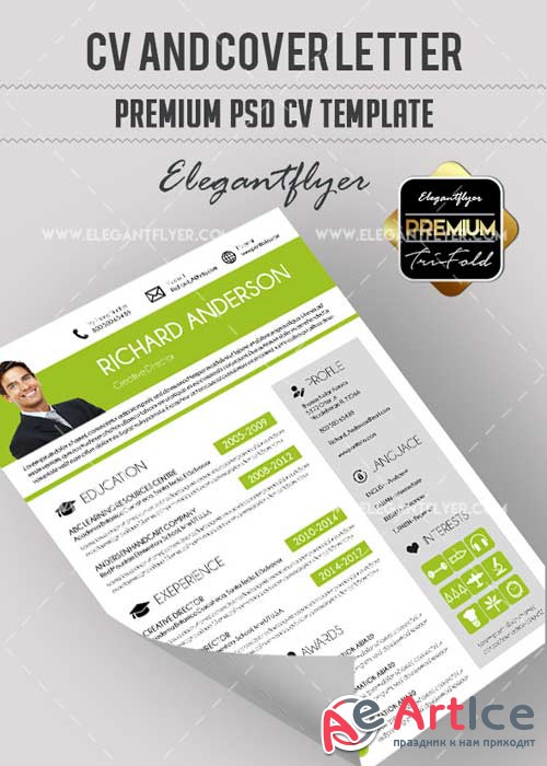 CV Premium CV V13 and Cover Letter PSD Template