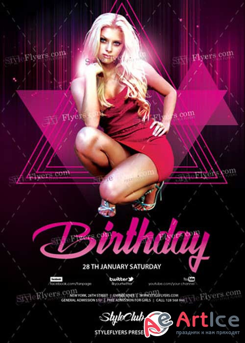 Birthday PSD V9 Flyer Template