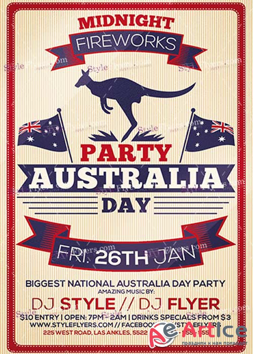 Australia Day Party PSD V7 Flyer Template