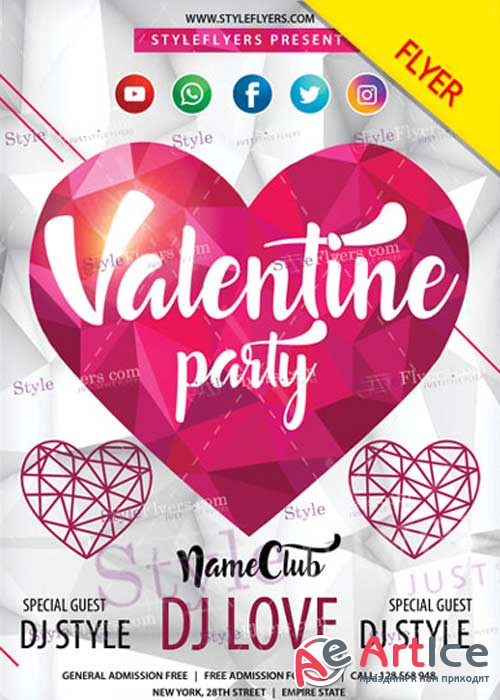 Valentine Party PSD V14 Flyer Template