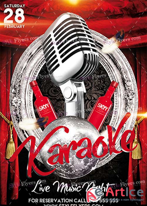 Karaoke PSD V9 Flyer Template