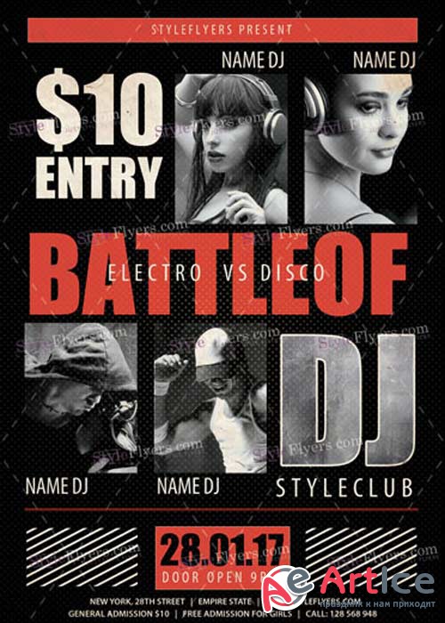 Battle of DJ PSD V11 Flyer Template