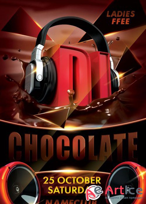 Dj Chocolate PSD V17 Flyer Template with Facebook Cover