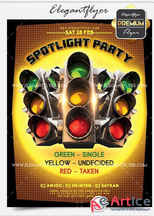 Spotlight Party Flyer PSD V02 Template + Facebook Cover