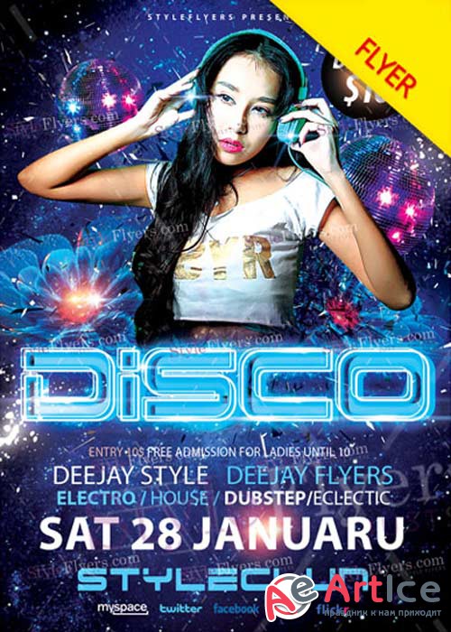 Disco Party PSD V7 Flyer Template