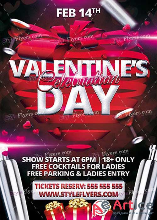 Valentine Day Celebration PSD V8 Flyer Template