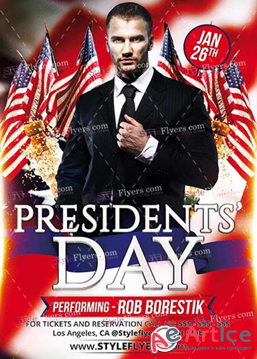 Presidents Day PSD V5 Flyer Template