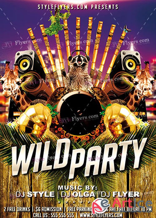 Wild Party PSD V14 Flyer Template