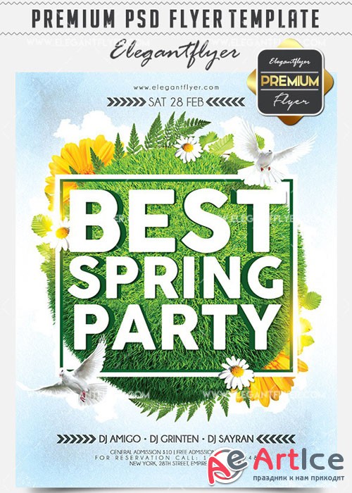 Best Spring Party Flyer PSD V11 Template + Facebook Cover