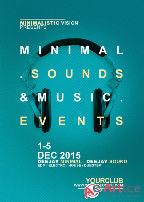 Minimal Sounds Music V10 Flyer Template