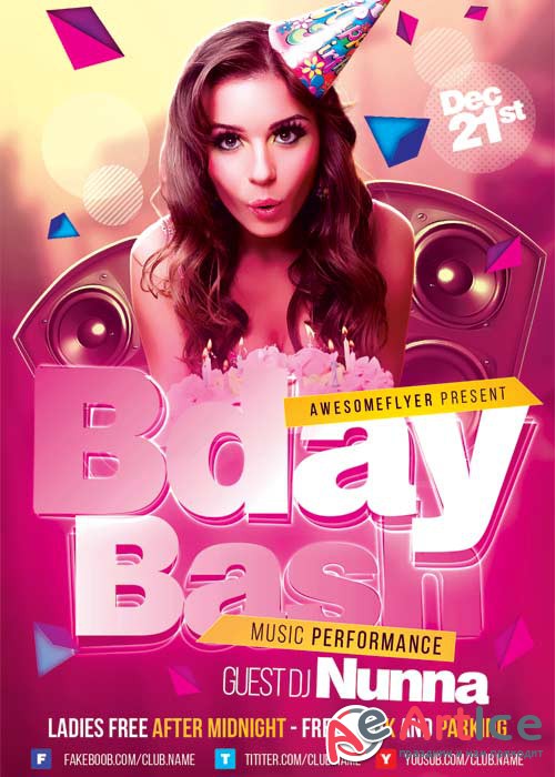 Bday Bash V9 Flyer Template