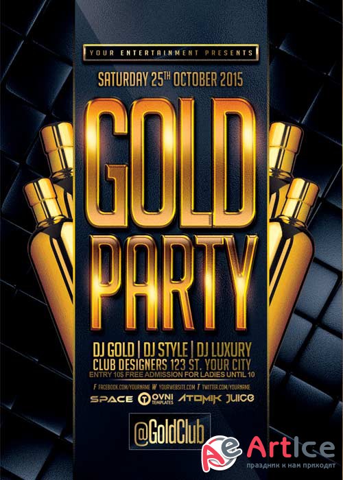 Gold Party V9 Flyer Template