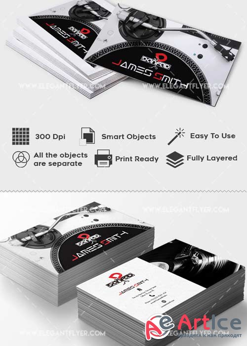 Dj V1 Premium Business card PSD Template