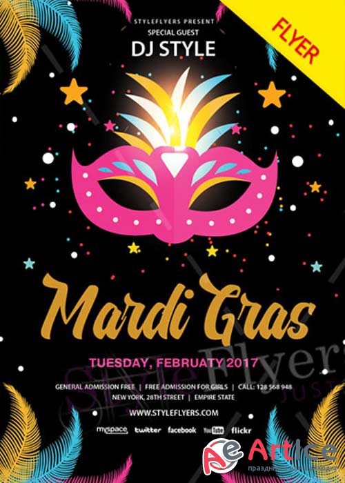 Mardi Gras V22 PSD Flyer Template