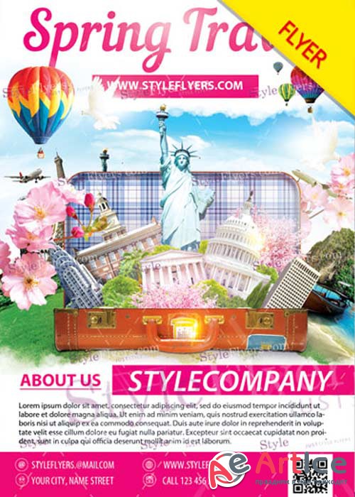 Spring travel V5 PSD Flyer Template