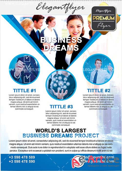 Business Dream Flyer PSD V14 Template + Facebook Cover