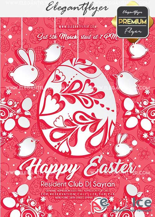 Happy Easter Flyer PSD V11 Template + Facebook Cover