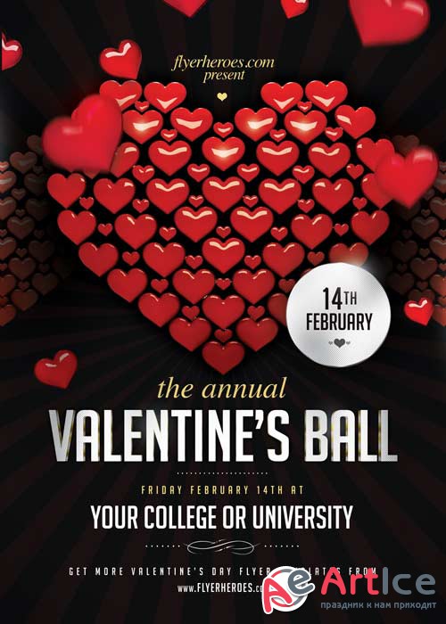 Valentines Ball V4 Flyer PSD Template