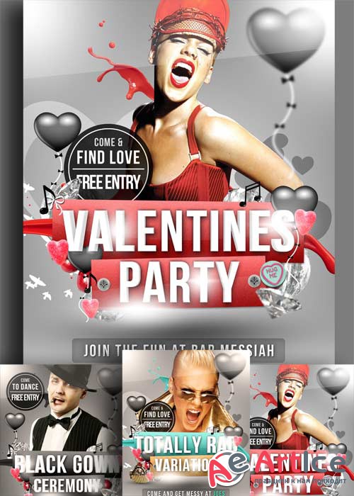 Valentines Day Party V34 Flyer PSD Template